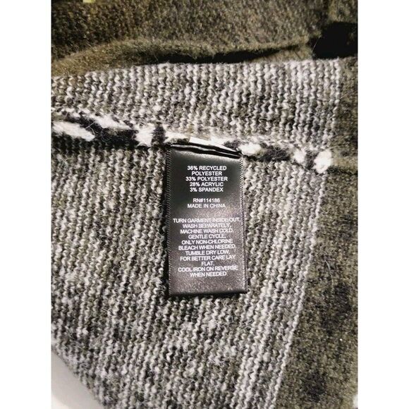 FRYE Womens S The Cozy Aztec Jacquard Luxe Open Front Cardigan Green Burnt Olive - Picture 7 of 7